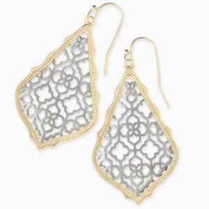 Kendra Scott Addie Gold Drop Earrings - in Silver Filigree Mix - BRAND NEW